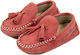Babywalker Christening Leather Moccasins Coral