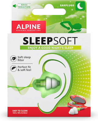 Alpine Sleep Soft Ωτοασπίδες 2τμχ σε Πράσινο Χρώμα 111.21.155