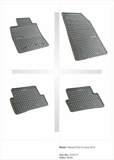 Frogum Set of Front and Rear Mats 4pcs for Renault Clio 2005-2012 Black