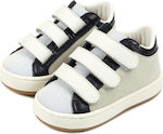 Babywalker Baptism Leather Sneakers Λευκό-Μπλε