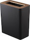 Yamazaki Rin Office Metal Waste Bin Black 30x15x28cm