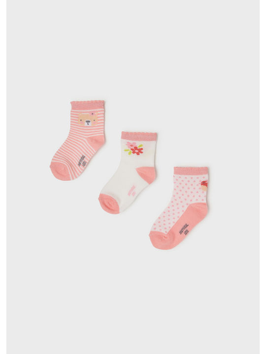 Mayoral Girls 3 Pack Ankle Socks Pink