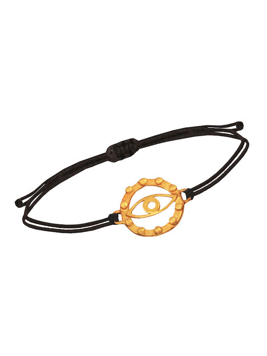 Bracelet silver cord cord gold plated Eye