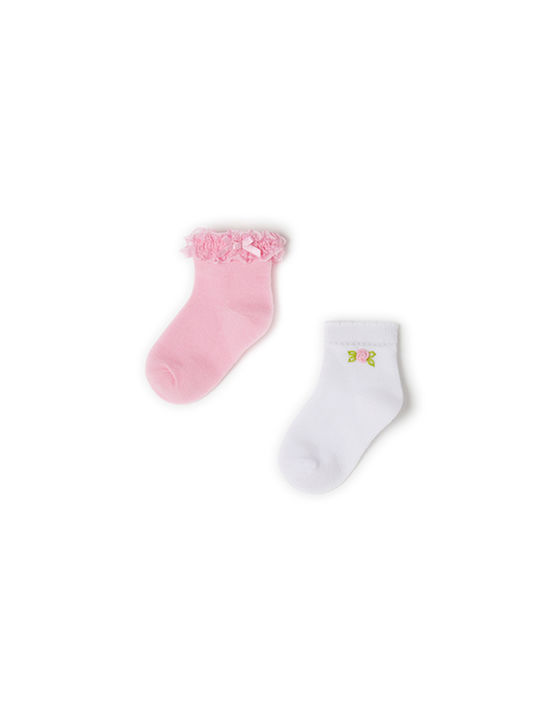 Mayoral Girls 2 Pack Ankle Socks Pink