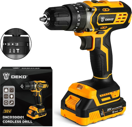 Deko DKCD20ID01-H10 Percussive Drill Driver Battery 20V 1x2Ah