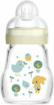 Mam Glass Bottle Feel Good Organic Garden with Silicone Nipple for 0+, 0+ m, months Beige Chicken 170ml 1pcs