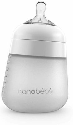 Nanobebe Plastikflasche Flexy Gegen Koliken mit Silikonsauger für 0+, 0+ m, Monate White 270ml 1Stück 1012110