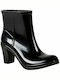 Women's Short Mid Heel Wellies Black