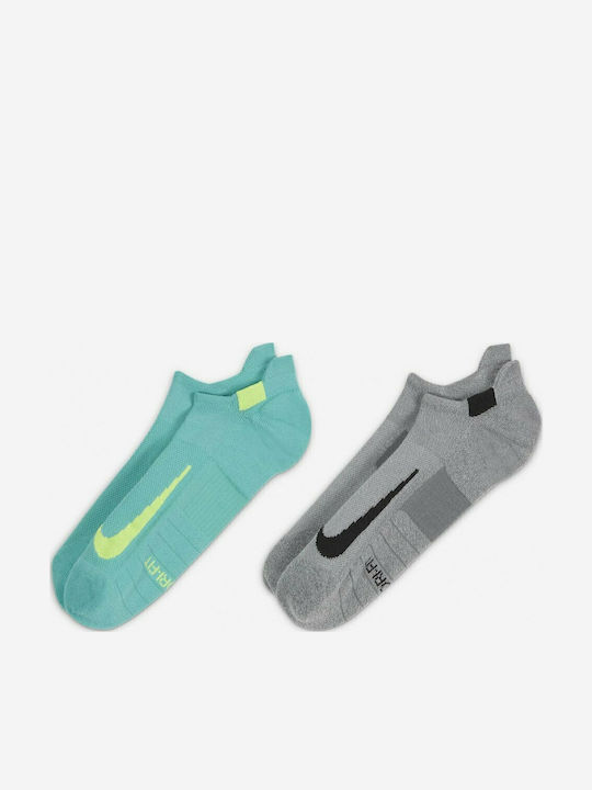 Nike Multiplier Running Socks Running Κάλτσες Πολύχρωμες 2 Ζεύγη