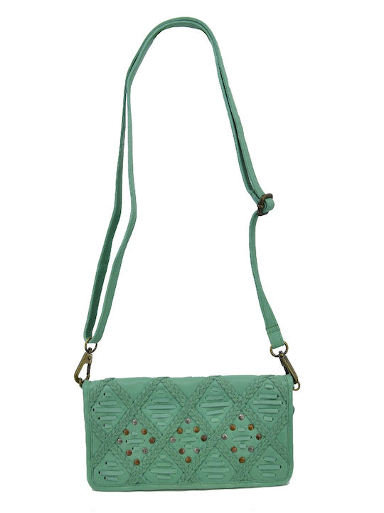 Leder 100 WOMEN'S LEATHER BAG (CHADAKI) CODE: 04-TASCHE-ILBS-6209 (VERDE-AQUA)