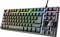 Trust GXT 833 Thado Tastatură de Gaming Fără cheie cu iluminare RGB Negru