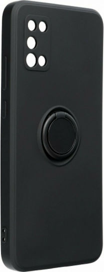 Senso Ring Umschlag Rückseite Silikon Schwarz (Galaxy A02s)