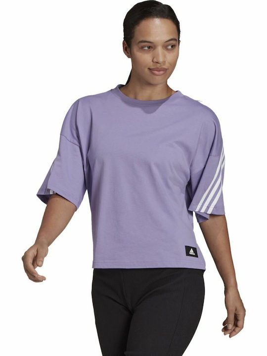 adidas Future Icons 3-Stripes Damen T-Shirt Lila HE0315 Skroutz