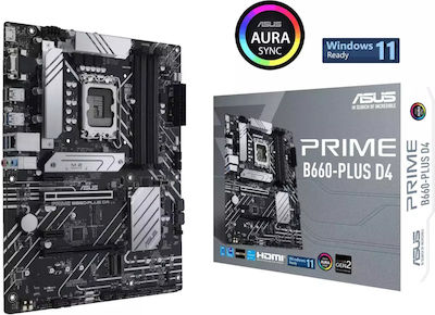 Asus Prime B660-Plus D4 Placă de bază ATX cu Intel 1700 Socket