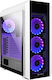 Chieftec Scorpion III Геймърско бюро Midi Tower Компютърна кутия със страничен прозорец и RGB осветление Бяло издание