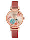 Curren Women's Watch with Red Leather Strap