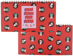 Weekly Spiral Planner Agenda Red 16.7x35cm Minnie Mouse