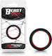IntoYou Beast Rings Ribbon Silicone Cock Ring 36mm Cock Ring Schwanz Silikon Black / Red