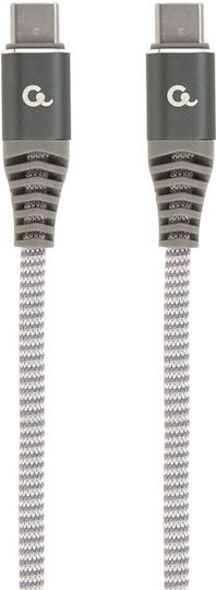 Cablexpert Braided USB 2.0 Cable USB-C Male - USB-C 100W PD Gray 1.5m