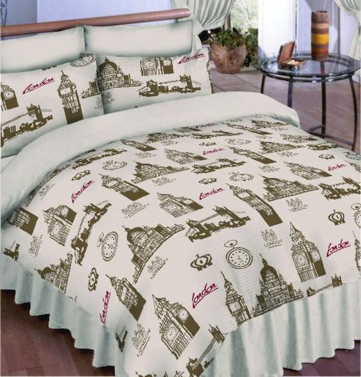 Linea Home City Σετ Διπλό 4τμχ 200x240εκ. Πούδρα