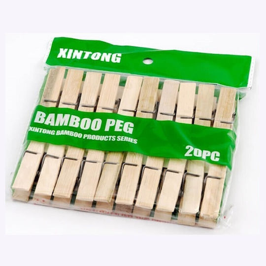 TnS Clothespins made of Wood 20pcs Brown