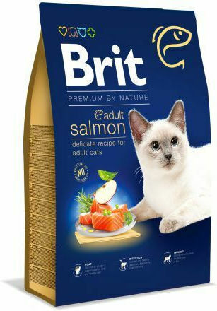 Brit Premium By Nature Adult Dry Food Gluten-Free for Adult Cats with Salmon 1.5kg