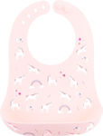 Stephen Joseph Unicorn Waterproof Bib Silicone with Button & Pocket Pink