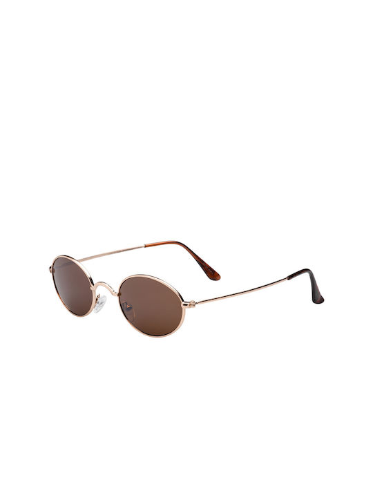 Orso Sunglasses with Gold Brown Metal Frame and Brown Lens 04-7121-4