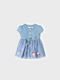 Mayoral Kids Dress Denim Short Sleeve Blue