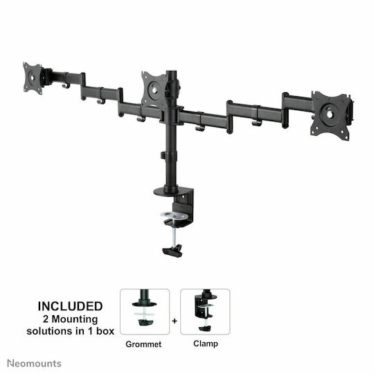 Neomounts Halterung Auf dem Schreibtisch für 3 Monitore bis 27" mit Arm (NM-D135D3BLACK)