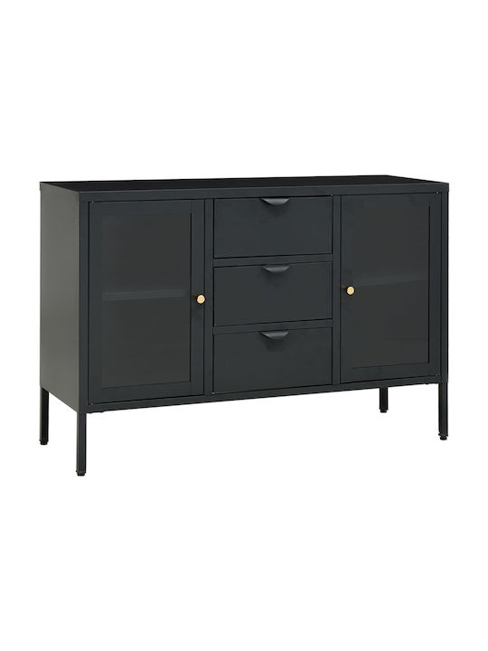 Metallic Buffet with Drawers Ανθρακί L105xW35xH70cm