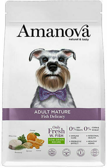 Amanova Adult Mature 2kg Hrană Uscată fără Cereale & Gluten pentru Câini Seniori cu Pește