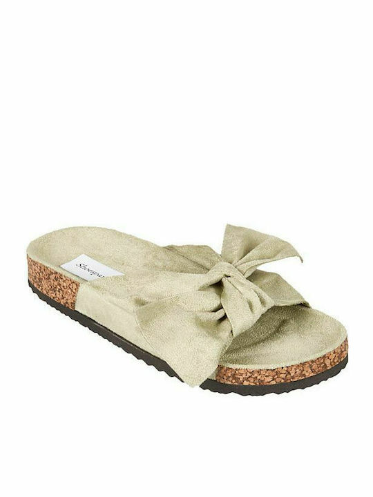 Elenross Damen Flache Sandalen in Grün Farbe