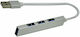 Andowl USB-Hub 3 Anschlüsse USB 2.0 mit USB-A Anschluss Silber
