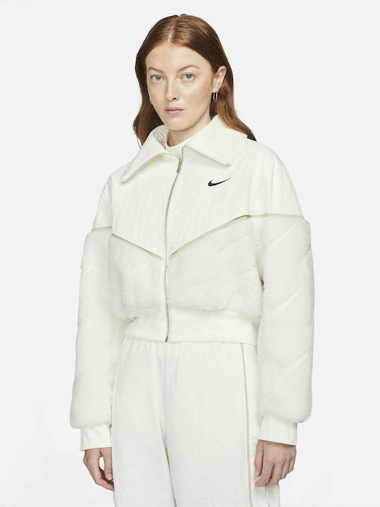 Nike Κοντό Γυναικείο Bomber Jacket Λευκό