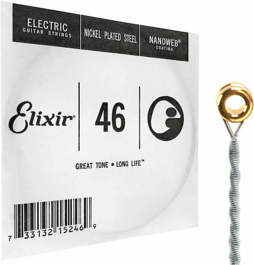 Elixir Nanoweb Ball End Единична Струна от Стомана с Никелово Покритие за Електрическа Китара 46"