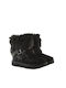 Classic Buckle Mini Suede Γυναικεία Μποτάκια με Γούνα Μαύρα
