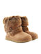 Classic Buckle Mini Suede Γυναικεία Μποτάκια με Γούνα Chestnut