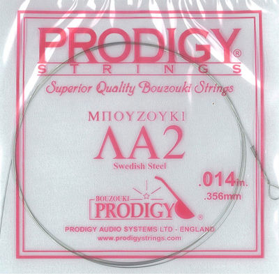 Prodigy Einzelne Stahl Saite für Bouzouki Bouzouki A2 (La) .014"