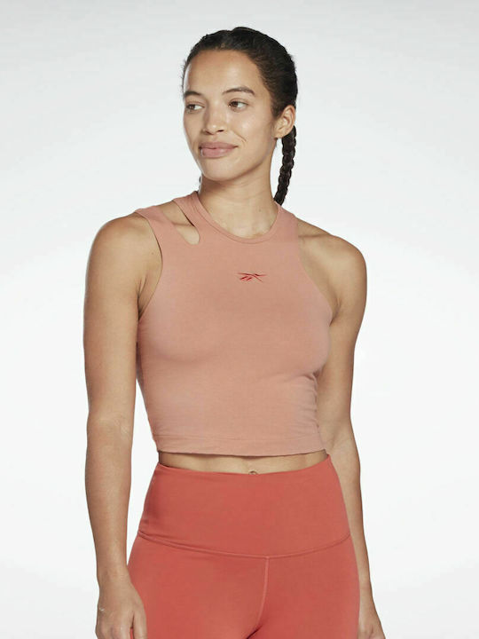 Reebok Meet You There Αμάνικο Αθλητικό Crop Top Canyon Coral