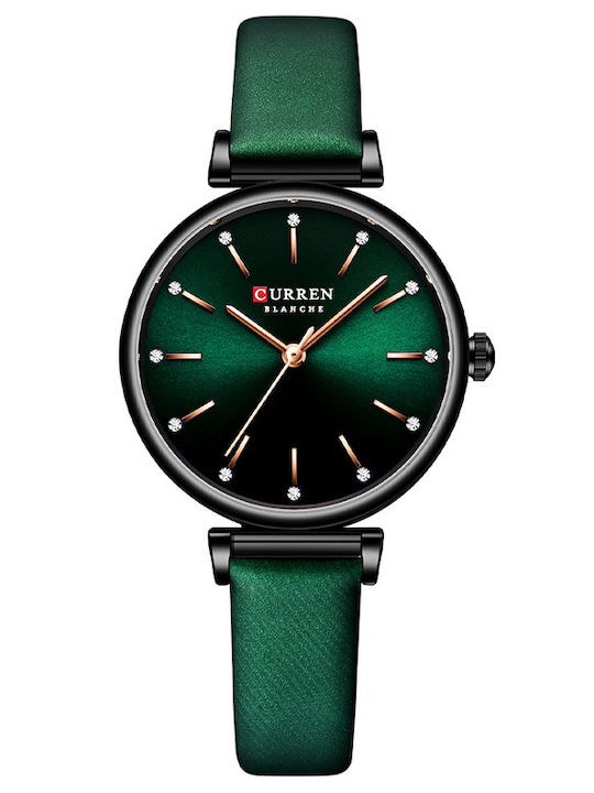Curren Damen Uhr mit Grün Lederarmband
