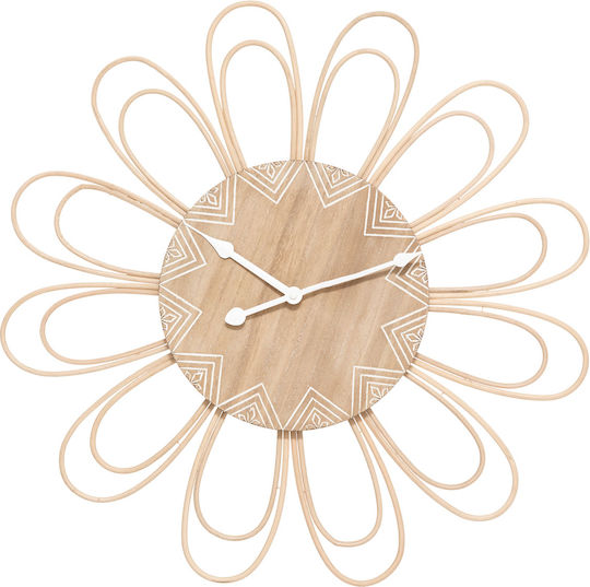 Atmosphera Flower Silent Wall Clock Wooden Coffee Ø58cm