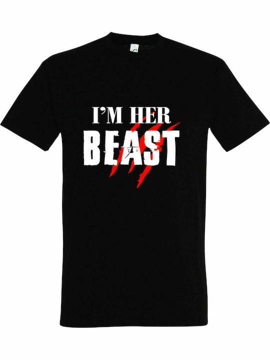 Tricou Unisex " I AM HER BEAST " Negru