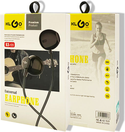 KLGO KS-11 Earbuds Handsfree with 3.5mm Connector Black