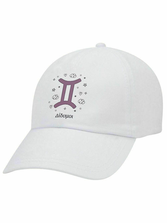 Zwillinge Sternzeichen, Erwachsenen Baseballmütze Weiß 5-Panel (POLYESTER, ERWACHSENE, UNISEX, EINE GRÖßE)