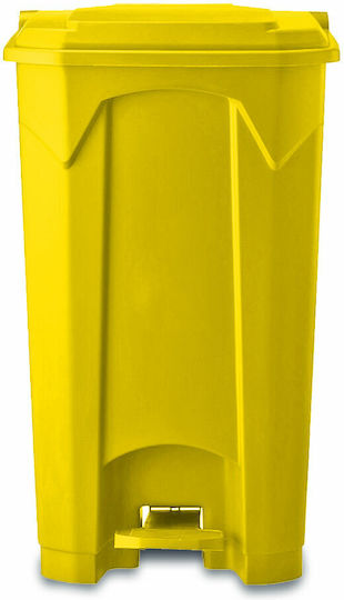 Green City International Plastic Waste Bin 100lt with Pedal Yellow