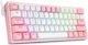 Redragon K616-RGB Fizz Pro Gaming Mechanical Keyboard 60% with Custom Red switches and RGB lighting (English US) Pink/White