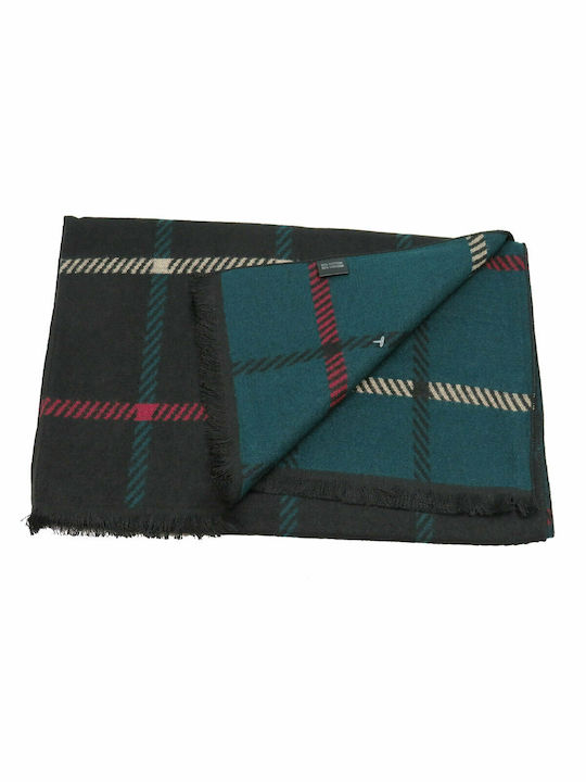 Privato W-1942-1 Men's Reversible Scarf Black-Petrol