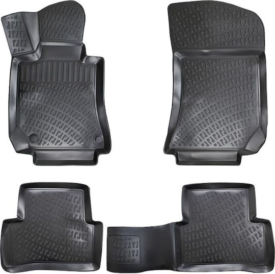 Rizline Set of Front and Rear Mats 4pcs Tray Type for Mercedes-Benz E Class Black