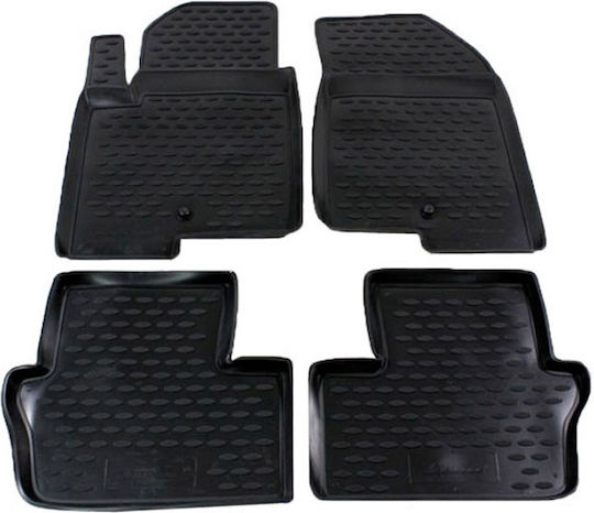 Carner Set of Front and Rear Mats 5pcs for Hyundai Santa Fe 2006-2012 Black